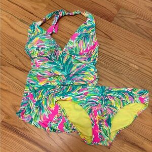 Lilly Pulitzer Pink and Green Tropical Bikini